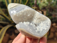 Polished Blue Lace Agate Stranding Free Forms x 3 From Malawi - Toprock Gemstones and Minerals