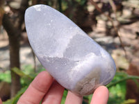 Polished Blue Lace Agate Standing Free Forms x 6 From Malawi - Toprock Gemstones and Minerals