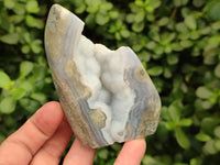 Polished Blue Lace Agate Standing Free Forms x 6 From Malawi - Toprock Gemstones and Minerals
