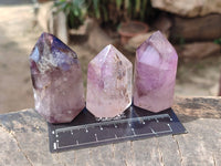 Polished Window Amethyst Crystals x 12 From Madagascar - Toprock Gemstones and Minerals