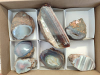 Polished On One Side Red Sashe River Agate Nodules x 7 From Zimbabwe - Toprock Gemstones and Minerals