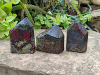 Polished Bastite Dragon Bloodstone Points x 6 From South Africa - Toprock Gemstones and Minerals