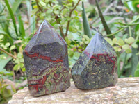 Polished Bastite Dragon Bloodstone Points x 6 From South Africa - Toprock Gemstones and Minerals