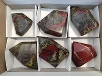 Polished Bastite Dragon Bloodstone Points x 6 From South Africa - Toprock Gemstones and Minerals
