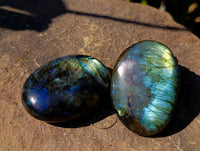 Polished Labradorite Palm Stones x 20 From Tulear, Madagascar - Toprock Gemstones and Minerals