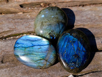 Polished Labradorite Palm Stones x 20 From Tulear, Madagascar - Toprock Gemstones and Minerals