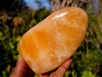 Polished Orange Twist Calcite Standing Free Forms x 3 From Madagascar - Toprock Gemstones and Minerals