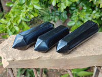 Polished Double Terminated Black Basalt Points x 4 From Madagascar - Toprock Gemstones and Minerals