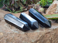 Polished Double Terminated Black Basalt Points x 4 From Madagascar - Toprock Gemstones and Minerals