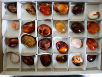 Polished Carnelian Agate Palm Stones x 24 From Madagascar - Toprock Gemstones and Minerals