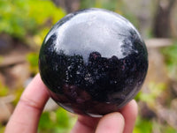 Polished Black Tourmaline Spheres x 3 From Madagascar - Toprock Gemstones and Minerals