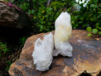 Natural Etched Quartz Clusters x 6 From Zambia - Toprock Gemstones and Minerals