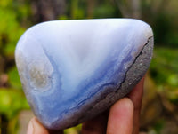 Polished Blue Lace Agate Standing Free Forms x 6 From Malawi - Toprock Gemstones and Minerals