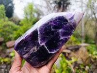 Polished Chevron Amethyst Crystal x 1 From Zambia - Toprock Gemstones and Minerals