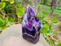Polished Chevron Amethyst Crystal x 1 From Zambia - Toprock Gemstones and Minerals