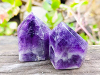 Polished Chevron Amethyst Crystals x 4 From Zambia - Toprock Gemstones and Minerals