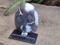 Polished Banded Agate Standing Free Forms x 3 From Madagascar - Toprock Gemstones and Minerals