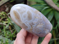 Polished Banded Agate Standing Free Forms x 3 From Madagascar - Toprock Gemstones and Minerals