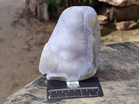 Polished Blue Lace Agate Standing Free Forms x 2 From Malawi - Toprock Gemstones and Minerals