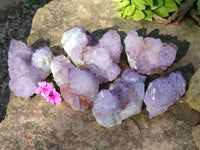 Natural Amethyst Spirit Quartz Clusters x 6 From South Africa - Toprock Gemstones and Minerals