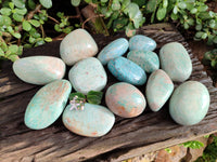 Polished Amazonite Palm Stones x 14 From Madagascar - Toprock Gemstones and Minerals
