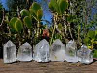 Polished Clear Quartz Crystals x 6 From Madagascar - Toprock Gemstones and Minerals