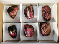 Polished Rhodonite Free Forms x 6 From Rhusinga, Zimbabwe - Toprock Gemstones and Minerals