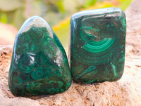Polished Flower Banded Malachite Free Forms x 35 From Congo - Toprock Gemstones and Minerals