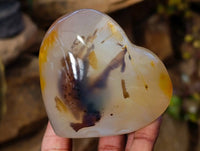 Polished Banded Agate Hearts x 6 From Madagascar - Toprock Gemstones and Minerals