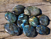 Polished Labradorite Palm Stones x 9 From Tulear, Madagascar - Toprock Gemstones and Minerals