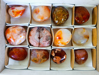 Polished Carnelian Agate Palm Stones x 12 From Madagascar - Toprock Gemstones and Minerals