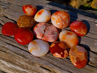 Polished Carnelian Agate Palm Stones x 12 From Madagascar - Toprock Gemstones and Minerals