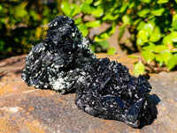 Natural Schorl Black Tourmaline Specimens x 6 From Namibia - Toprock Gemstones and Minerals