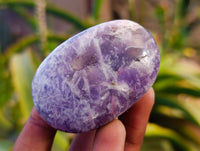 Polished Lepidolite with Pink Rubellite Palm Stones x 12 From Ambatondrazaka, Madagascar - Toprock Gemstones and Minerals