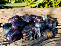 Polished Watermelon Fluorite Free Forms x 12 From Uis, Namibia - Toprock Gemstones and Minerals