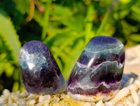 Polished Watermelon Fluorite Free Forms x 12 From Uis, Namibia - Toprock Gemstones and Minerals