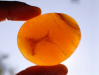 Polished Orange Twist Calcite Palm Stones x 28 From Madagascar - Toprock Gemstones and Minerals