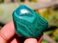 Polished Flower Banded Malachite Free Forms x 35 From Congo - Toprock Gemstones and Minerals