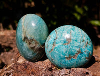 Polished Amazonite Palm Stones x 12 From Madagascar - Toprock Gemstones and Minerals