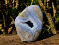 Polished Blue Lace Agate Standing Free Form x 1 From Malawi - Toprock Gemstones and Minerals