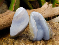 Polished Blue Lace Agate Geodes x 6 From Malawi - Toprock Gemstones and Minerals