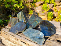 Polished On One Side Labradorite x 6 From Madagascar - Toprock Gemstones and Minerals