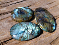 Polished Labradorite Palm Stones x 12 From Tulear, Madagascar - Toprock Gemstones and Minerals