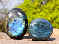 Polished Labradorite Palm Stones x 12 From Tulear, Madagascar - Toprock Gemstones and Minerals