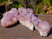 Natural Amethyst Spirit Quartz Clusters x 4 From South Africa - Toprock Gemstones and Minerals