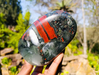 Polished Bloodstone Standing Free Forms x 3 From Swaziland - Toprock Gemstones and Minerals