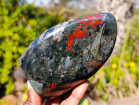 Polished Bloodstone Standing Free Forms x 3 From Swaziland - Toprock Gemstones and Minerals