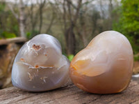 Polished Banded Agate Hearts x 6 From Madagascar - Toprock Gemstones and Minerals