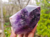 Polished Chevron Amethyst Points x 2 From Madagascar - Toprock Gemstones and Minerals