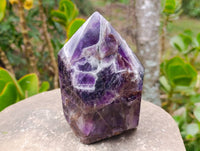 Polished Chevron Amethyst Points x 2 From Madagascar - Toprock Gemstones and Minerals
